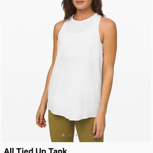 White Lululemon All Tied Up Tank Size 8